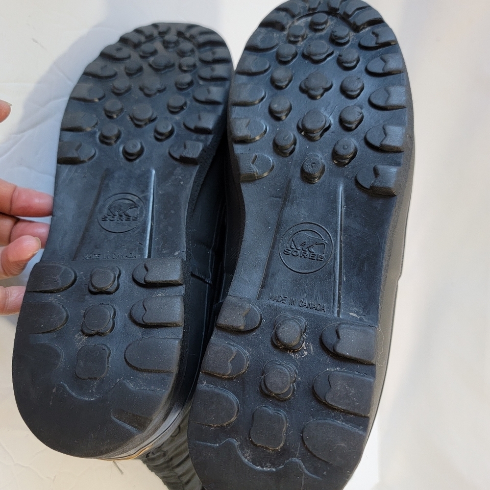 VTG Sorel SnowLion Waterproof Nylon Snow Winter Boots Women's Sz 7 Lace-Up Logo - Picture 8 of 14
